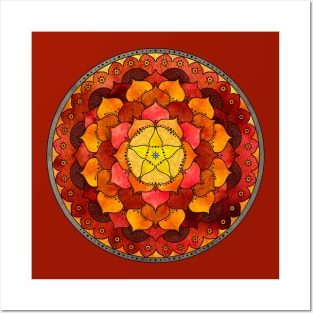 Star Mandala Flame Posters and Art